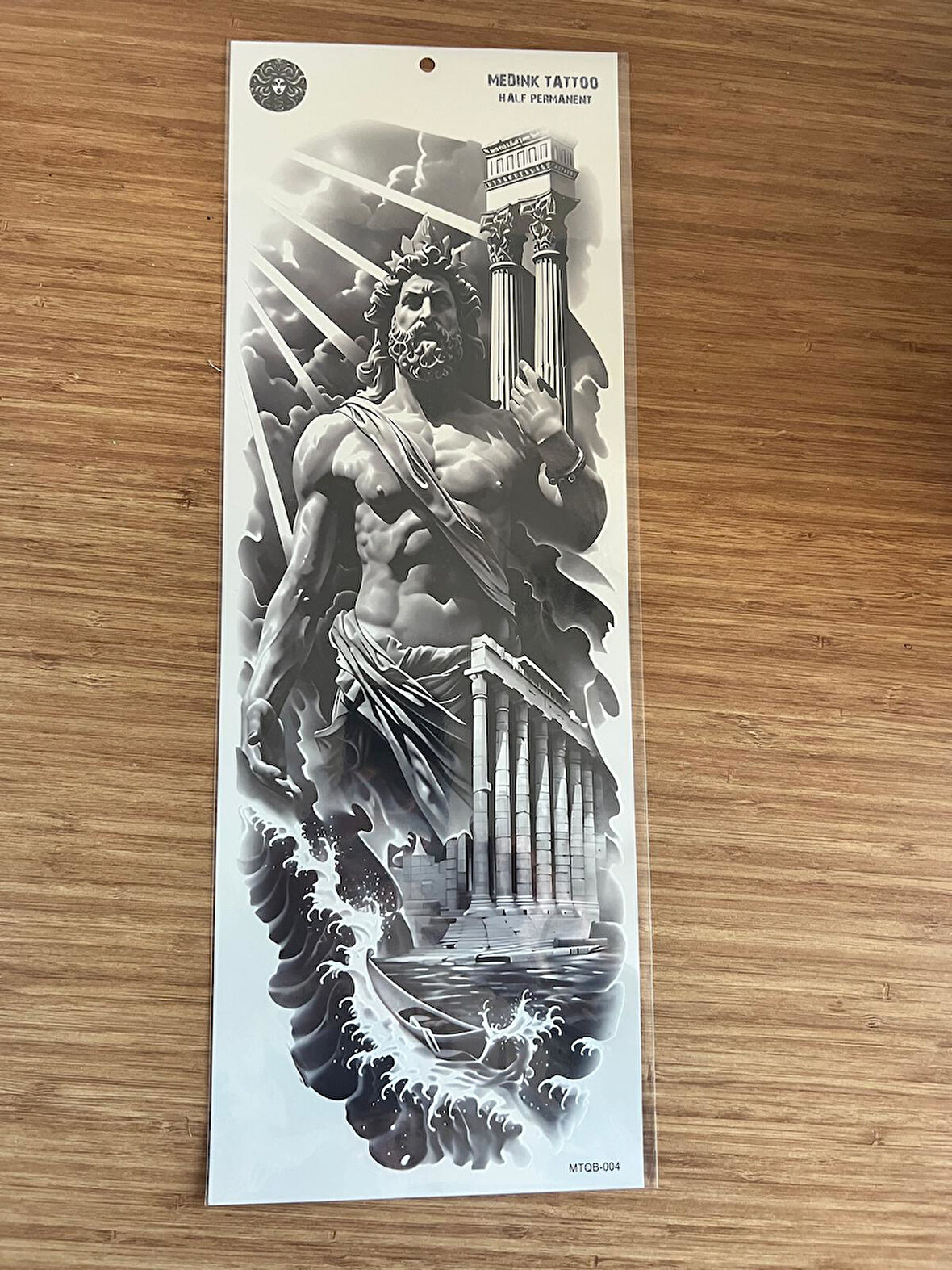 Zeus 1 Hafta Kalıcı Tam Kol Bacak Yapıştırma Geçici Dövme 46 CM