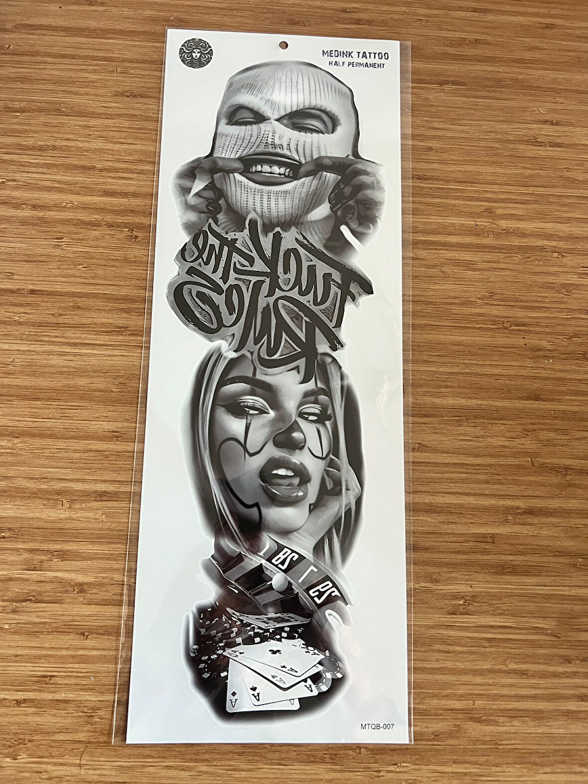 Şans 1 Hafta Kalıcı Tam Kol Bacak Yapıştırma Geçici Dövme 46 CM