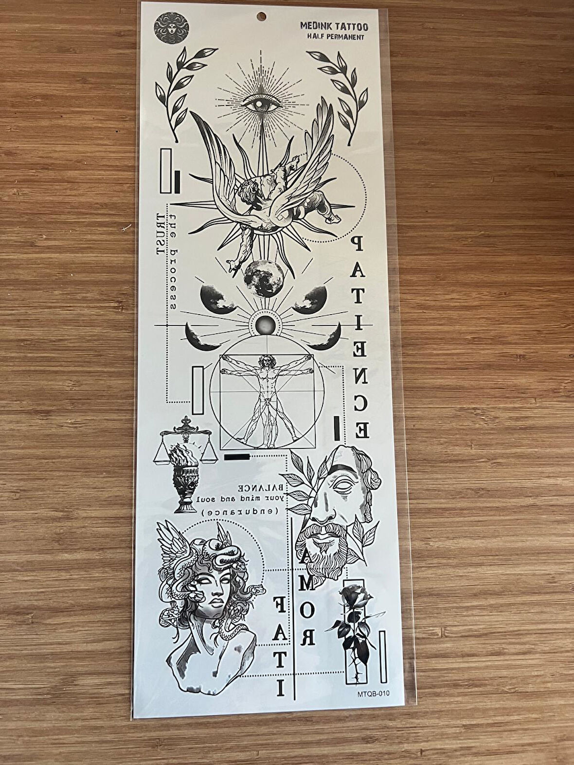 Felsefik 1 Hafta Kalıcı Tam Kol Bacak Yapıştırma Geçici Dövme 46 CM