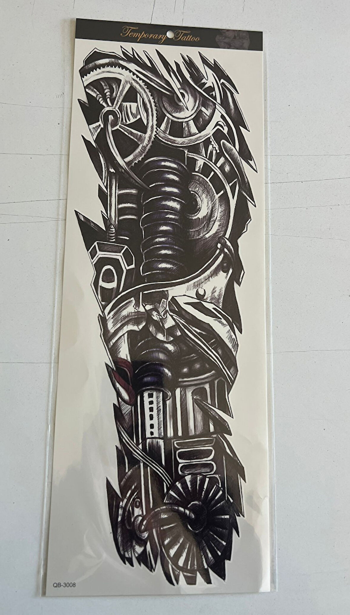 Mekanik 1 Hafta Kalıcı Tam Kol Kaplama Bacak Yapıştırma Geçici Dövme 46 CM