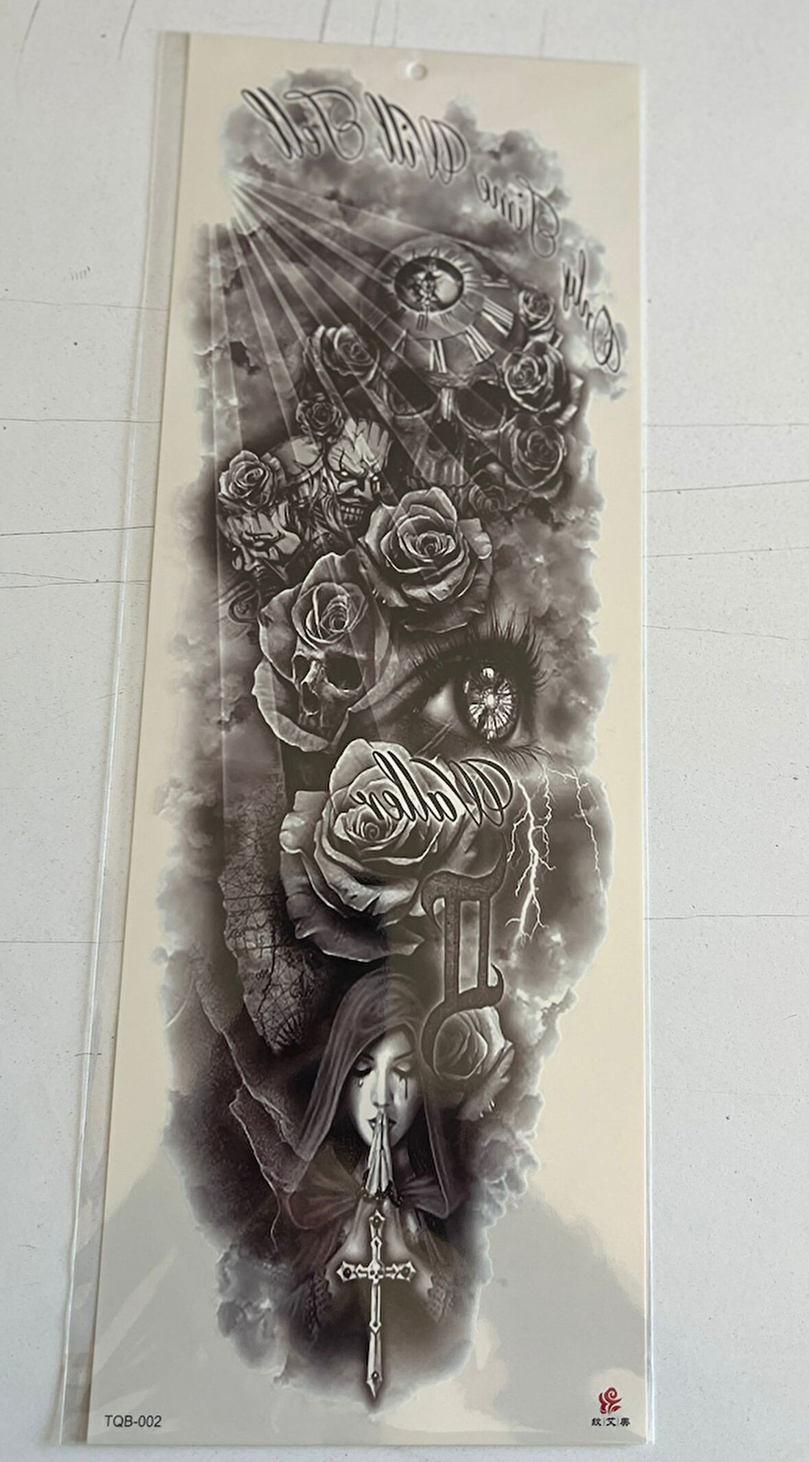 Dua Güller 1 Hafta Kalıcı Tam Kol Bacak Yapıştırma Geçici Dövme 46 CM