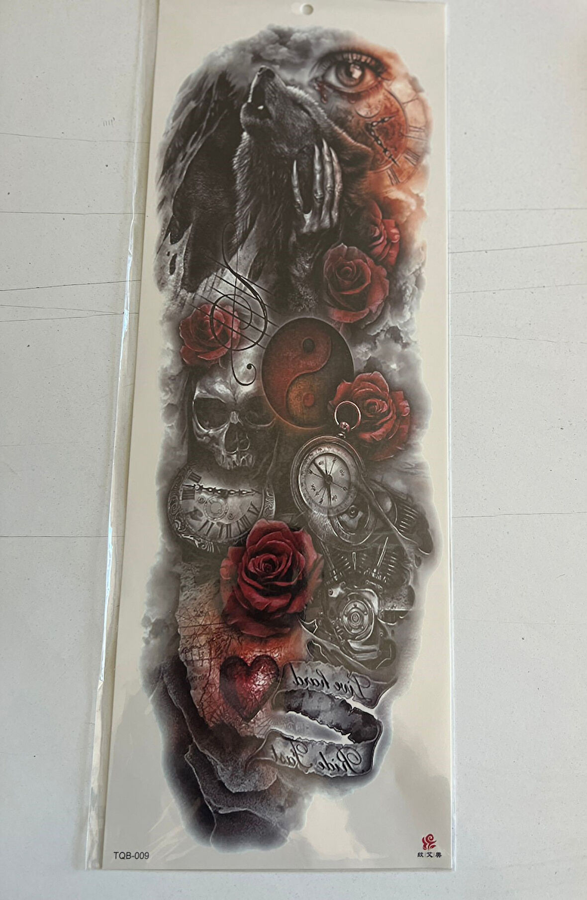 Kurt Göz 1 Hafta Kalıcı Tam Kol Bacak Yapıştırma Geçici Dövme 46 CM