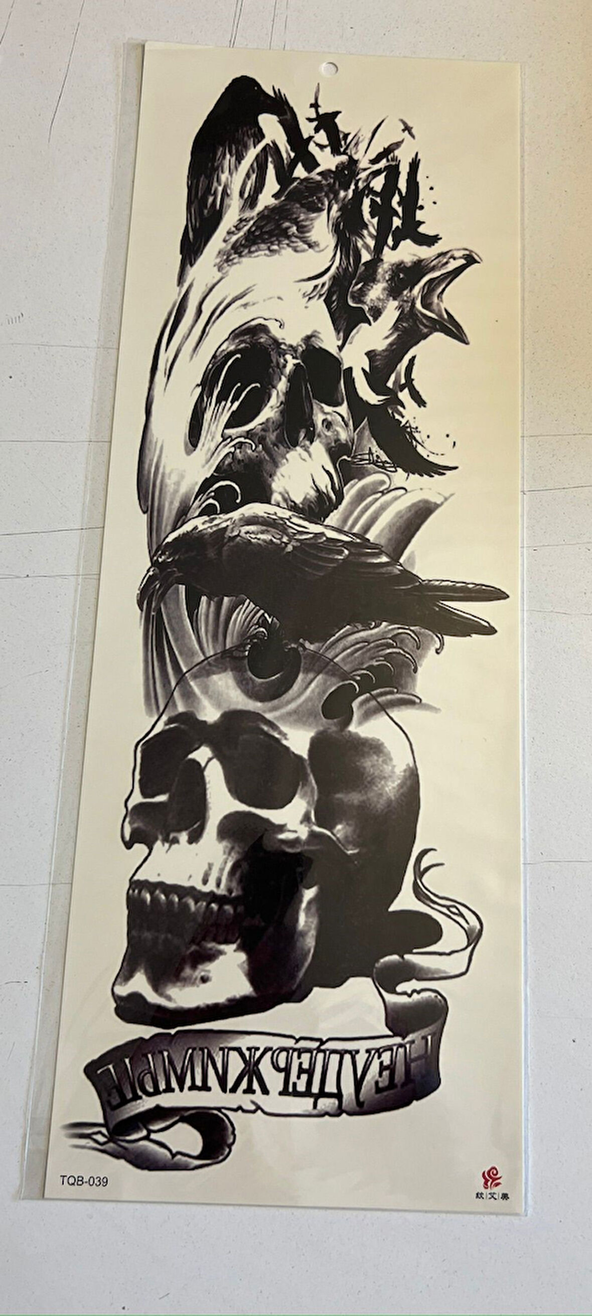 Karga 1 Hafta Kalıcı Tam Kol Bacak Yapıştırma Geçici Dövme 46 CM