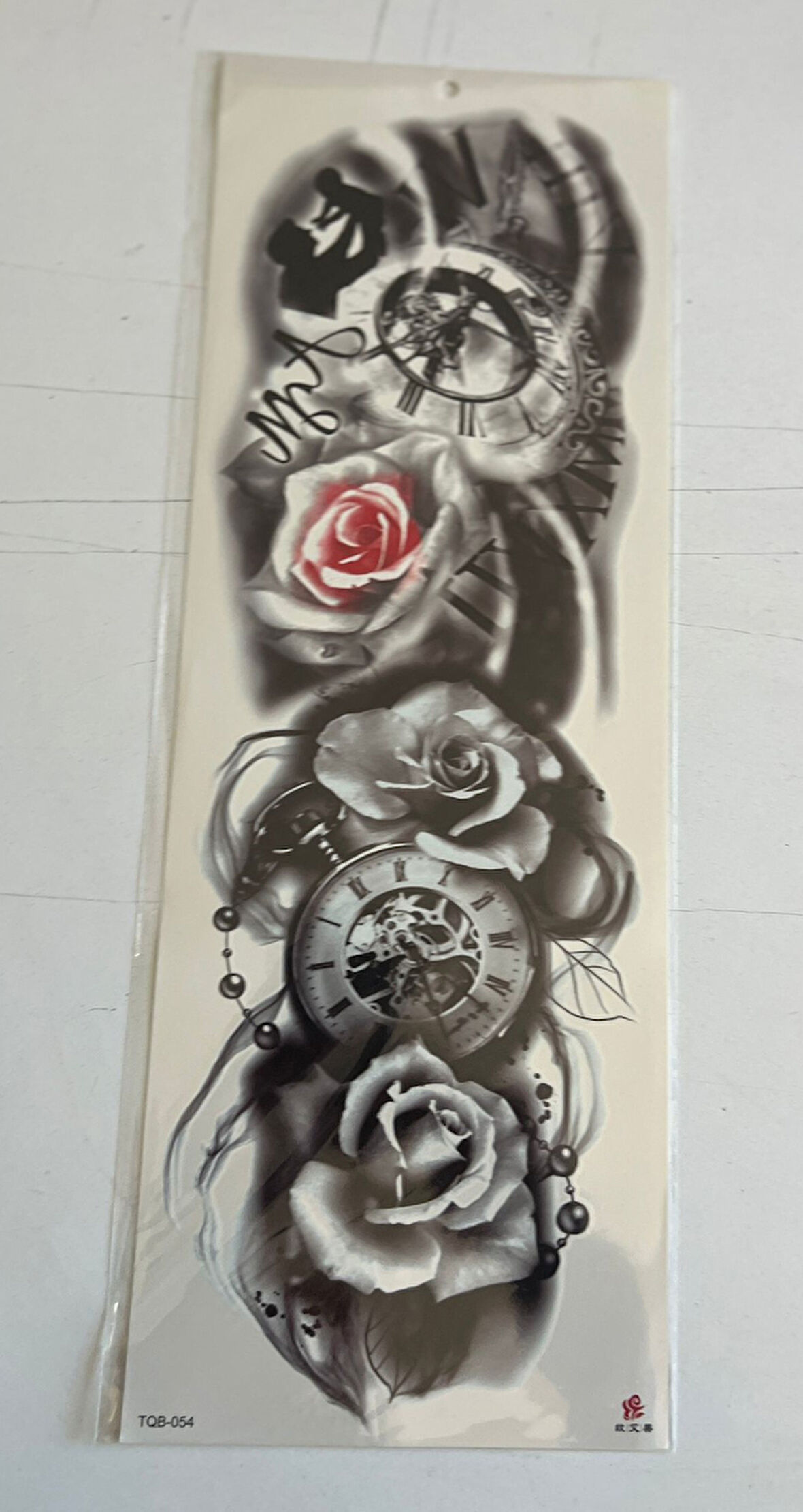 Gül Zamanı 1 Hafta Kalıcı Tam Kol Bacak Yapıştırma Geçici Dövme 46 CM