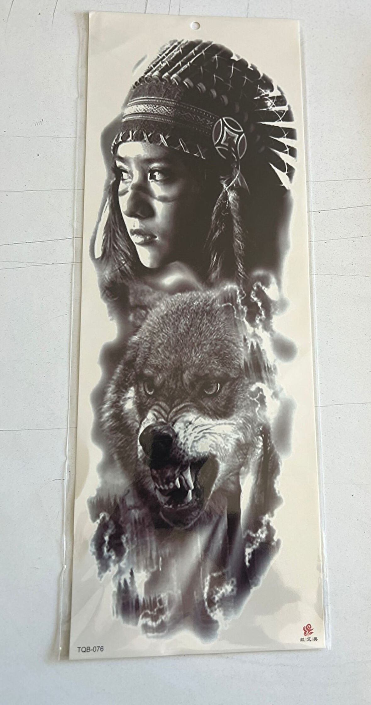 Kurt Kızıl Derili 1 Hafta Kalıcı Tam Kol Bacak Yapıştırma Geçici Dövme 46 CM