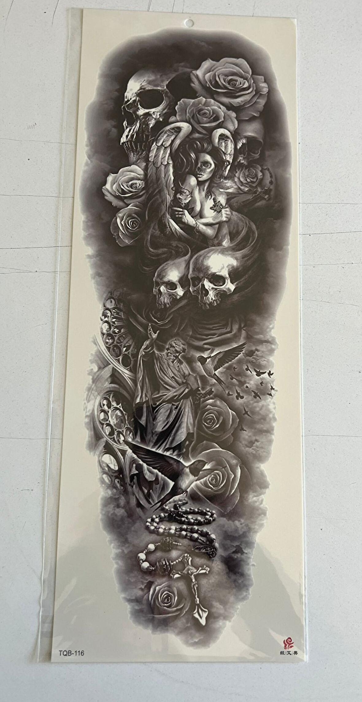 Ölüm Uçuşu 1 Hafta Kalıcı Tam Kol Bacak Yapıştırma Geçici Dövme 46 CM