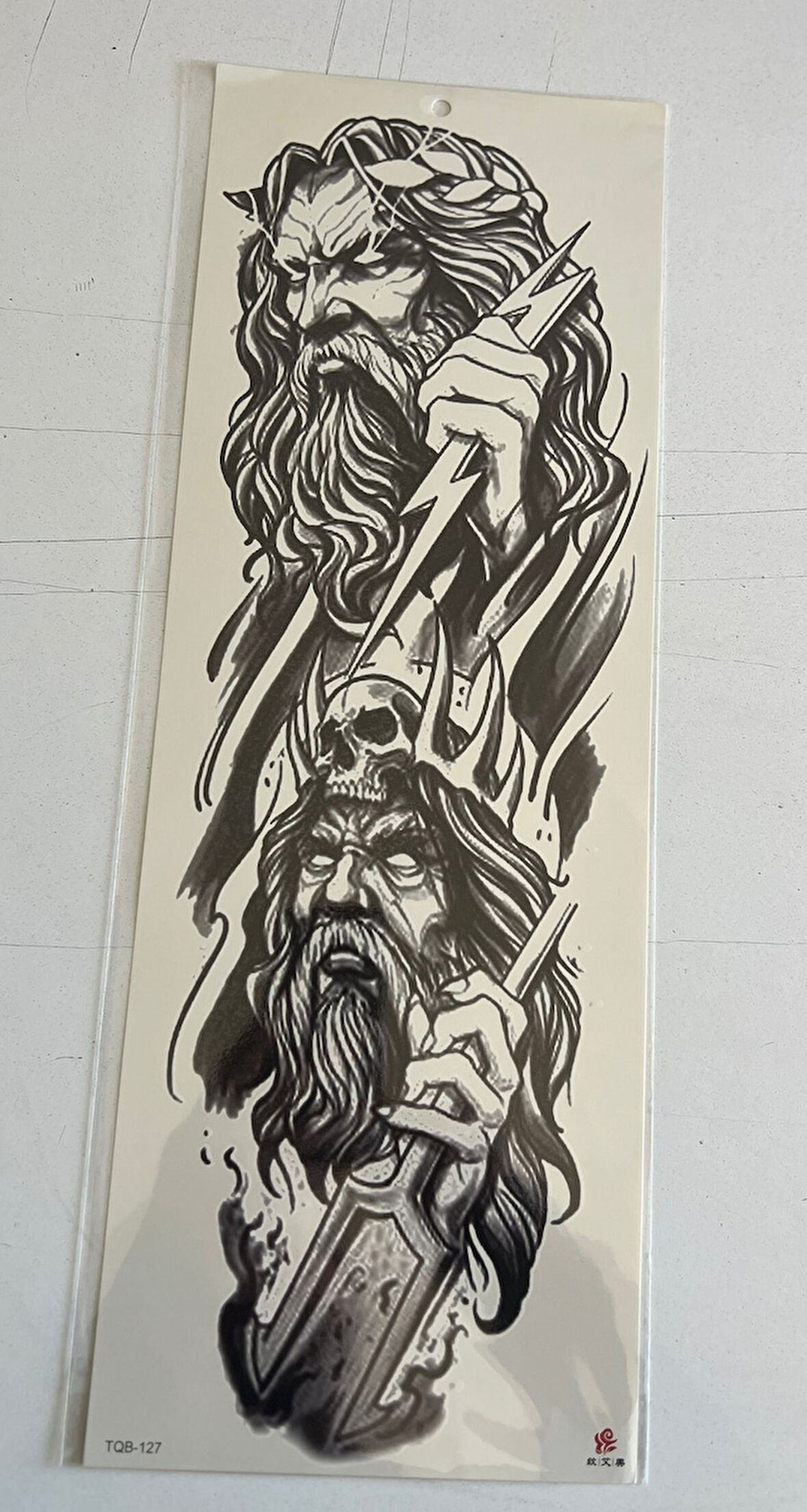 Tanrıların Savaşı 1 Hafta Kalıcı Tam Kol Bacak Yapıştırma Geçici Dövme 46 CM