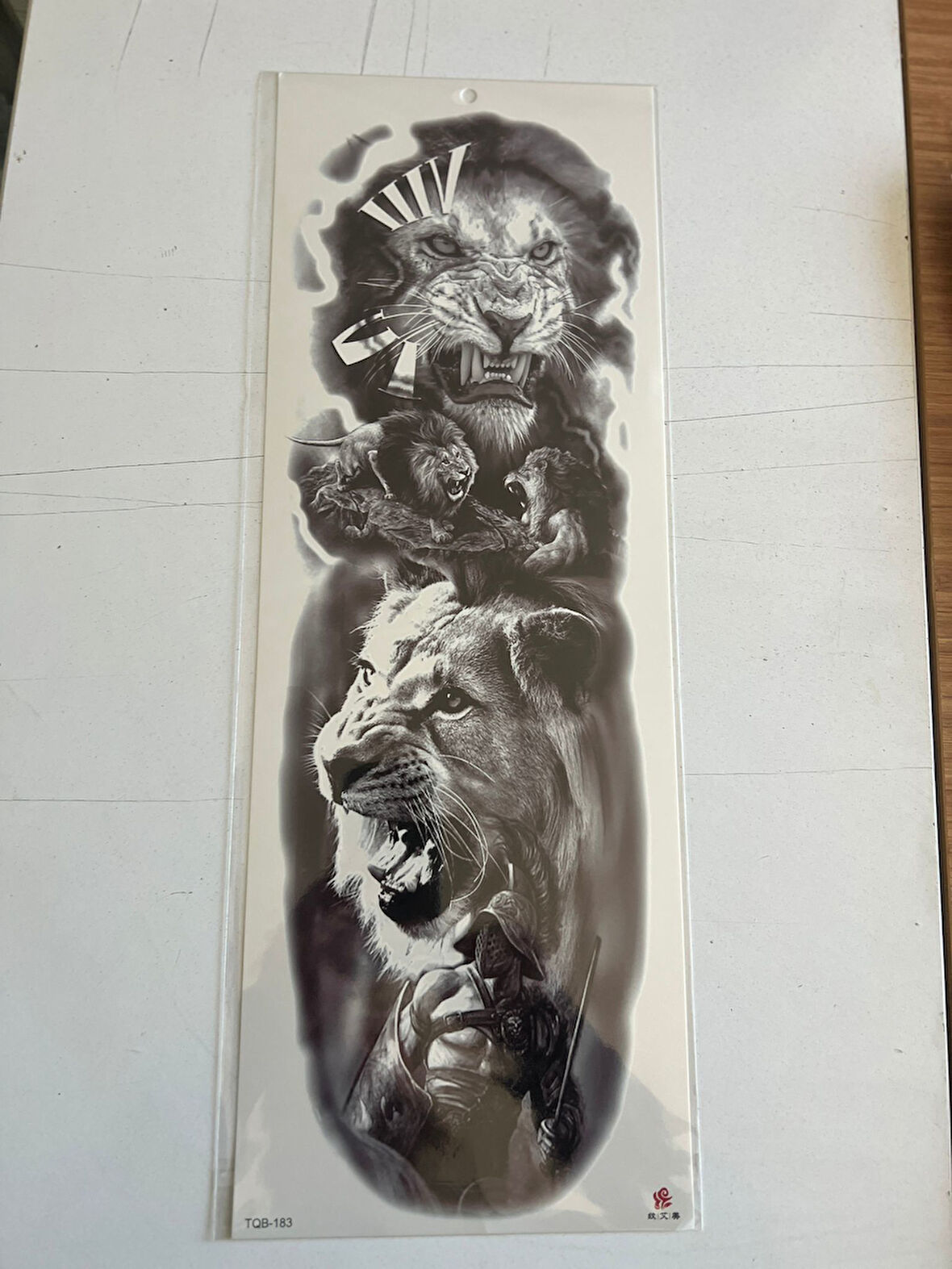 Aslanlar 1 Hafta Kalıcı Tam Kol Kaplama Bacak Yapıştırma Geçici Dövme 46 CM