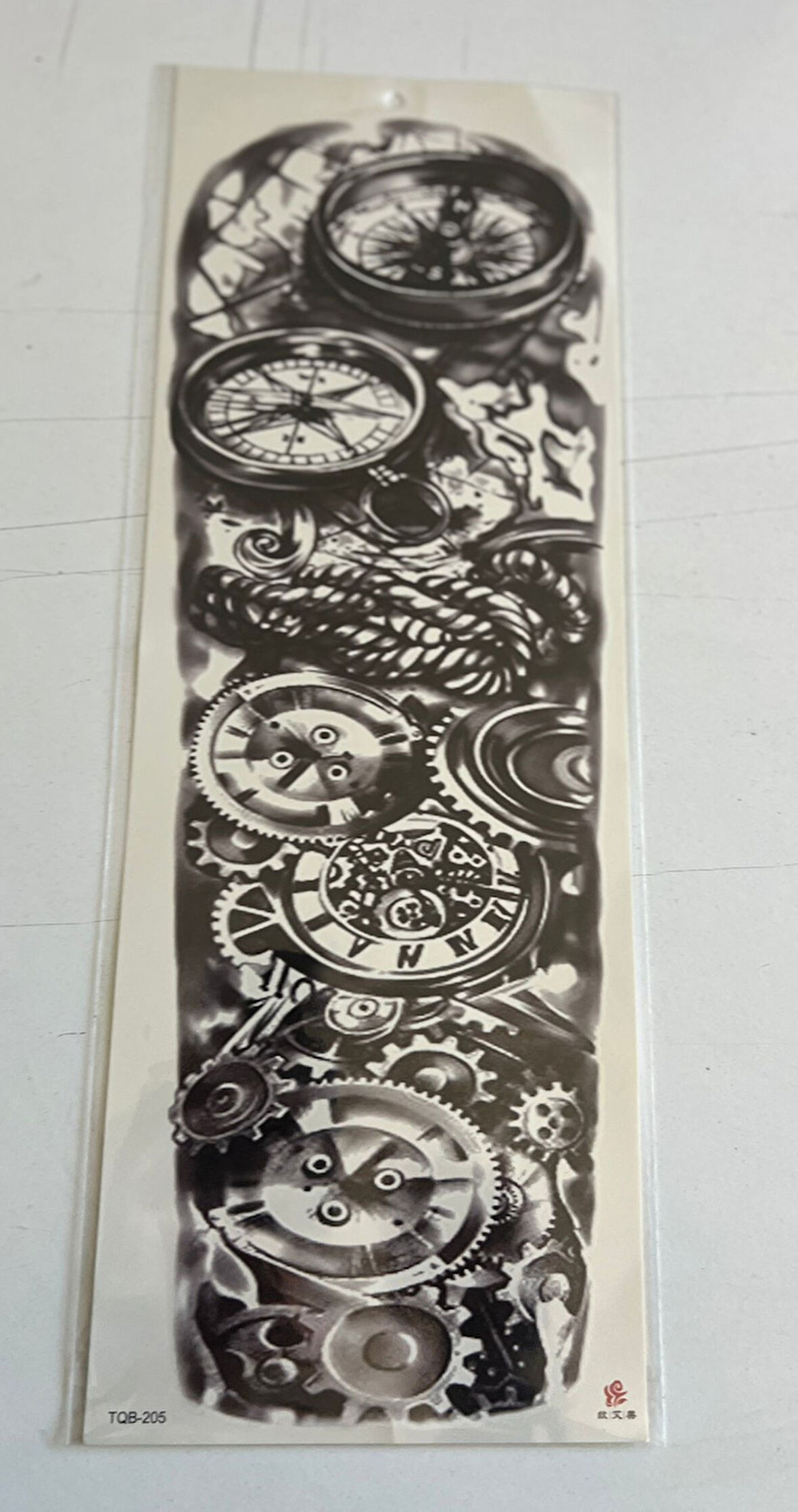 Saatler 1 Hafta Kalıcı Tam Kol Kaplama Bacak Yapıştırma Geçici Dövme 46 CM