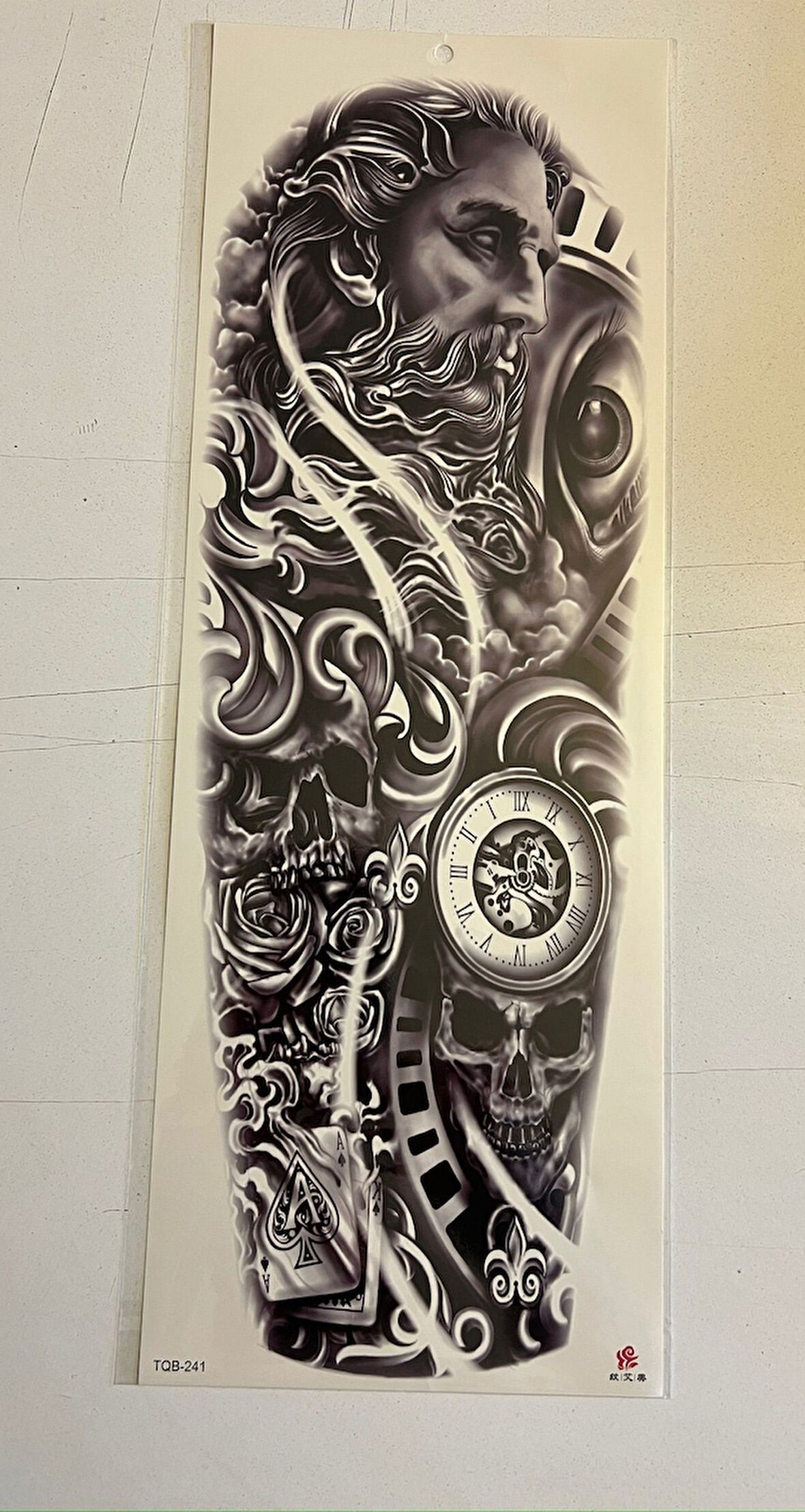 Zaman 1 Hafta Kalıcı Tam Kol Bacak Yapıştırma Geçici Dövme 46 CM