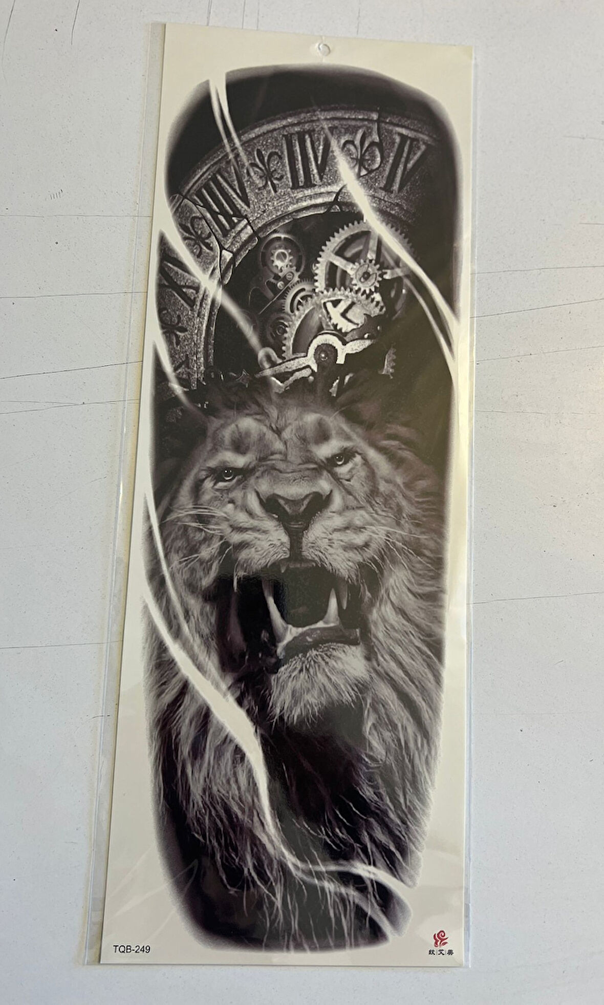 Aslan 1 Hafta Kalıcı Tam Kol Kaplama Bacak Yapıştırma Geçici Dövme 46 CM