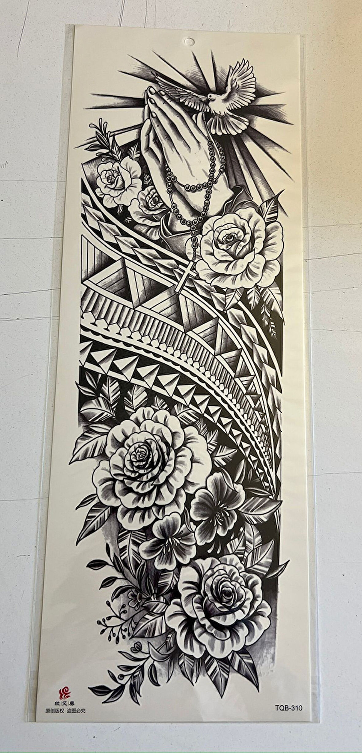 Dua Çiçekler 1 Hafta Kalıcı Tam Kol Bacak Yapıştırma Geçici Dövme 46 CM