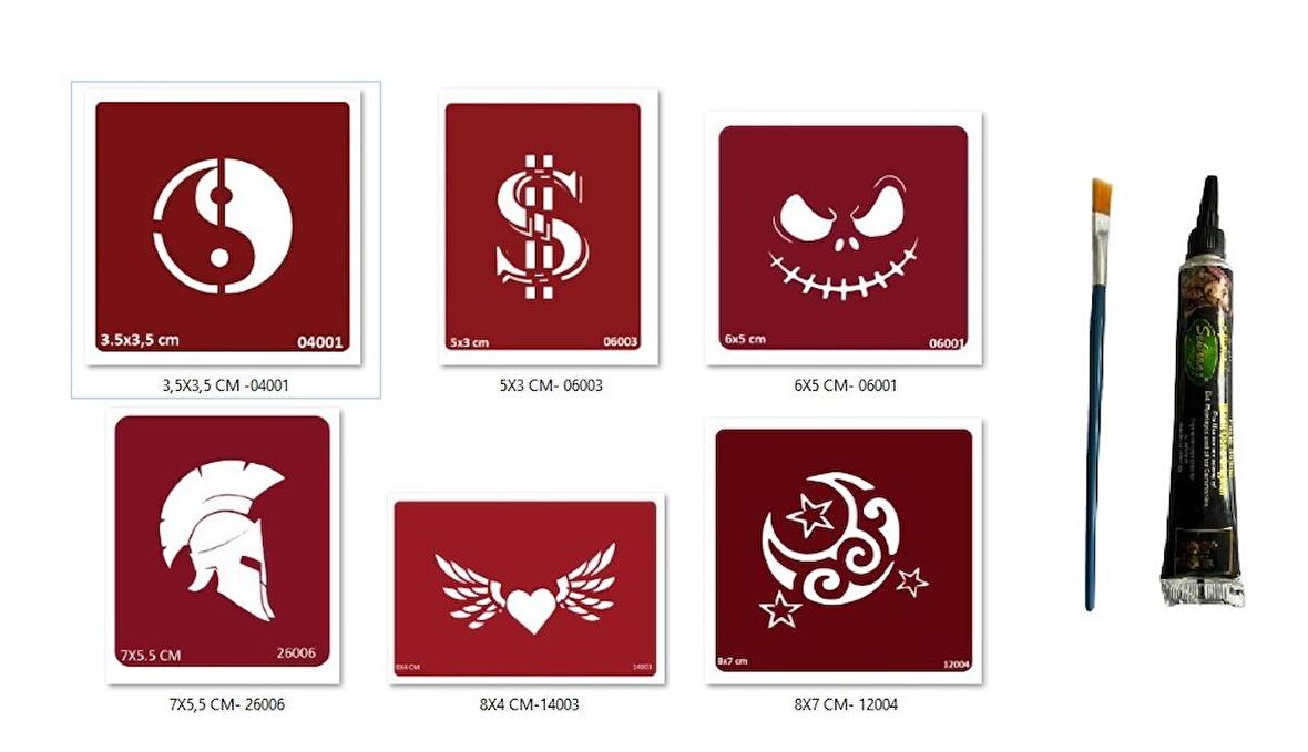 Yingyang Dolar Hint Kınasıyla Geçici Dövme Seti