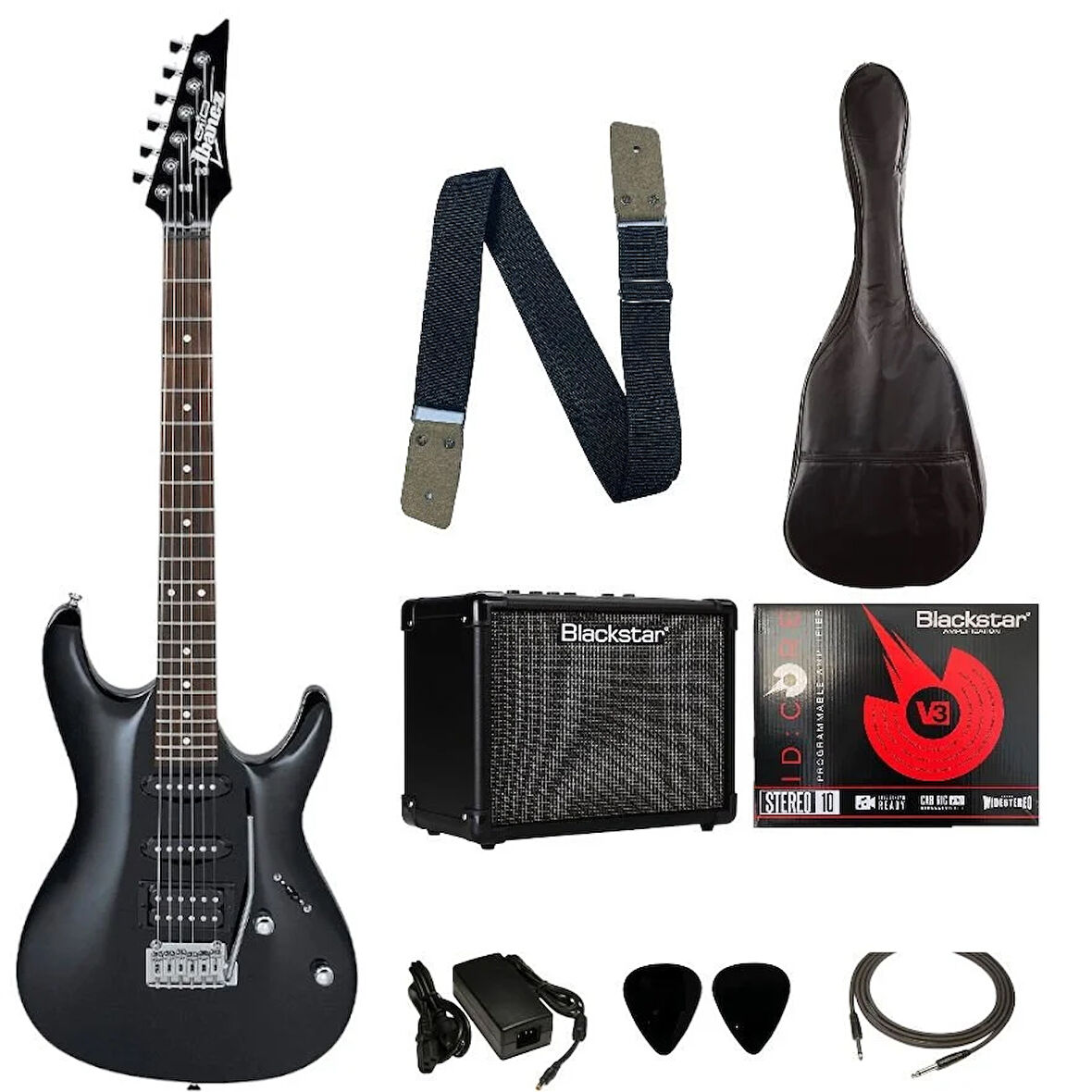 IBANEZ GSA60-BKN GIO SA Serisi Siyah Elektro Gitar Seti