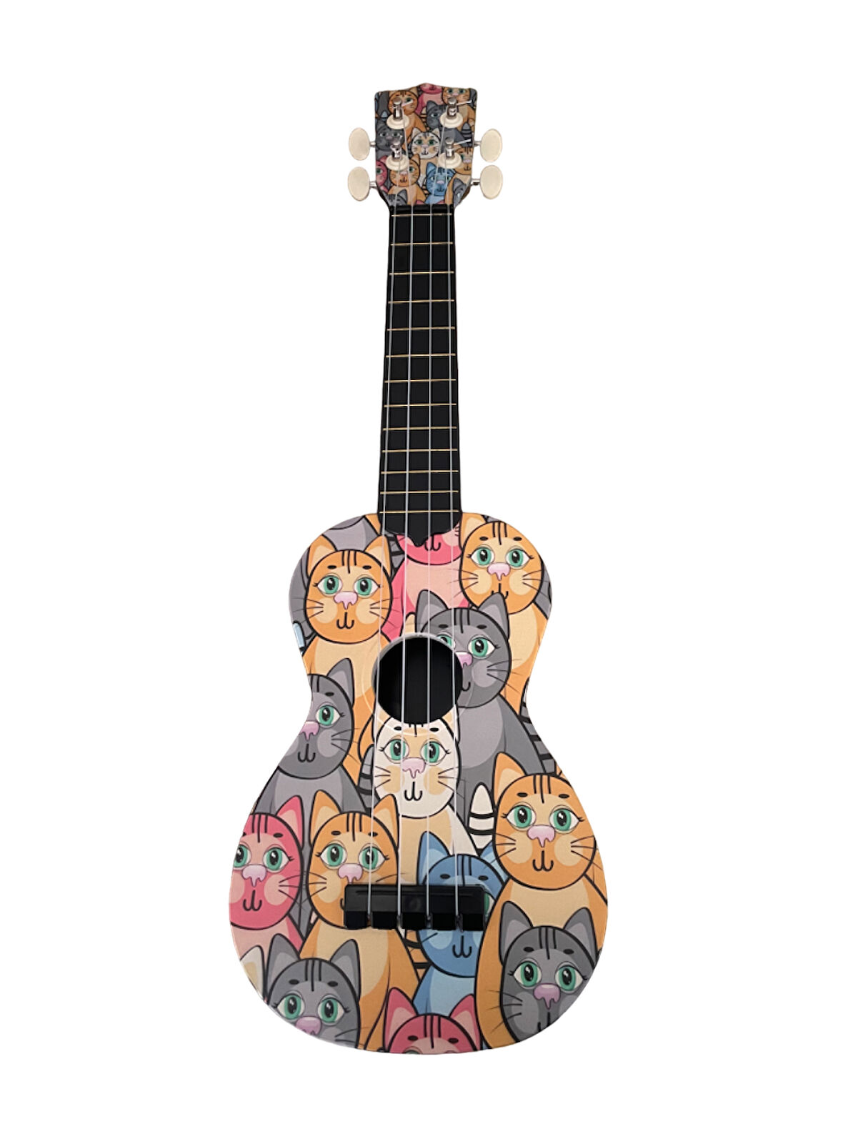 Hawiian Soprano Kedi Desenli Komposit Ukulele