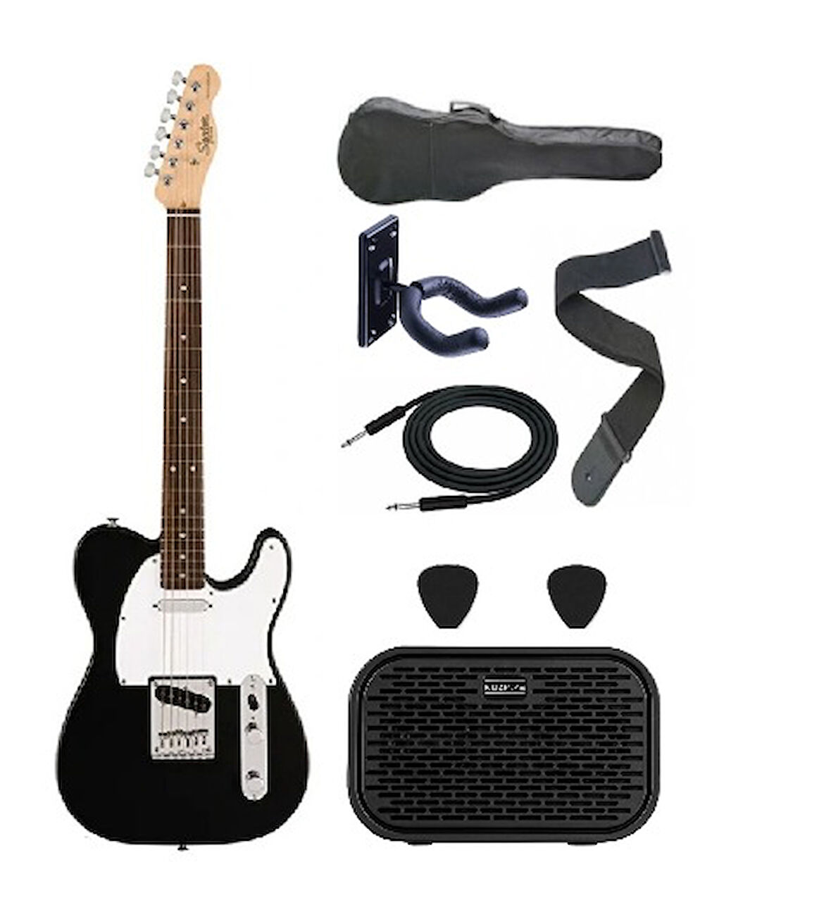 Squier Debut Serisi Telecaster Laurel Klavye Black Elektro Gitar Seti