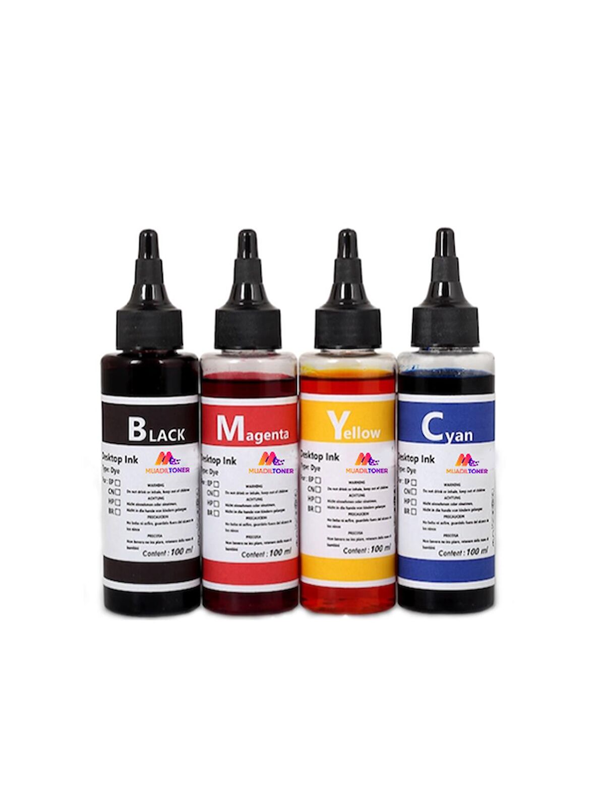Colorful Toner Hp 652 100 ML  Siyah Ve Renkli Kartuş Muadil Mürekkep Dolum Seti 