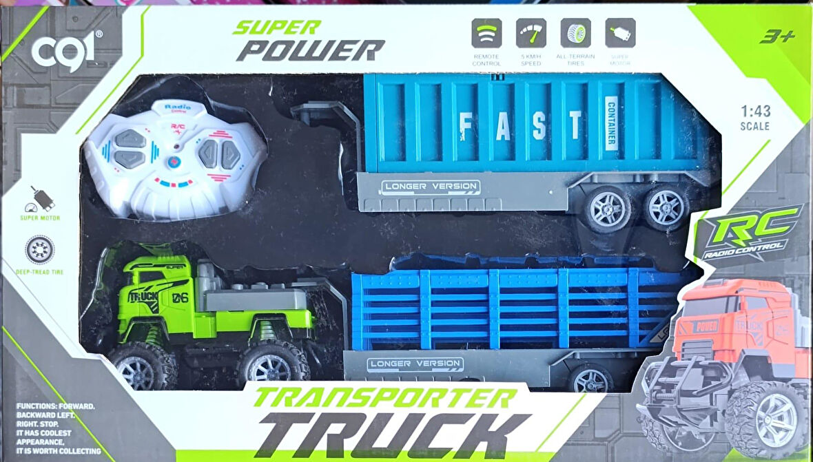 091-206 KUMANDALI  TRANSPORTER TRUCK  30cm 1:43 ÖLÇEK