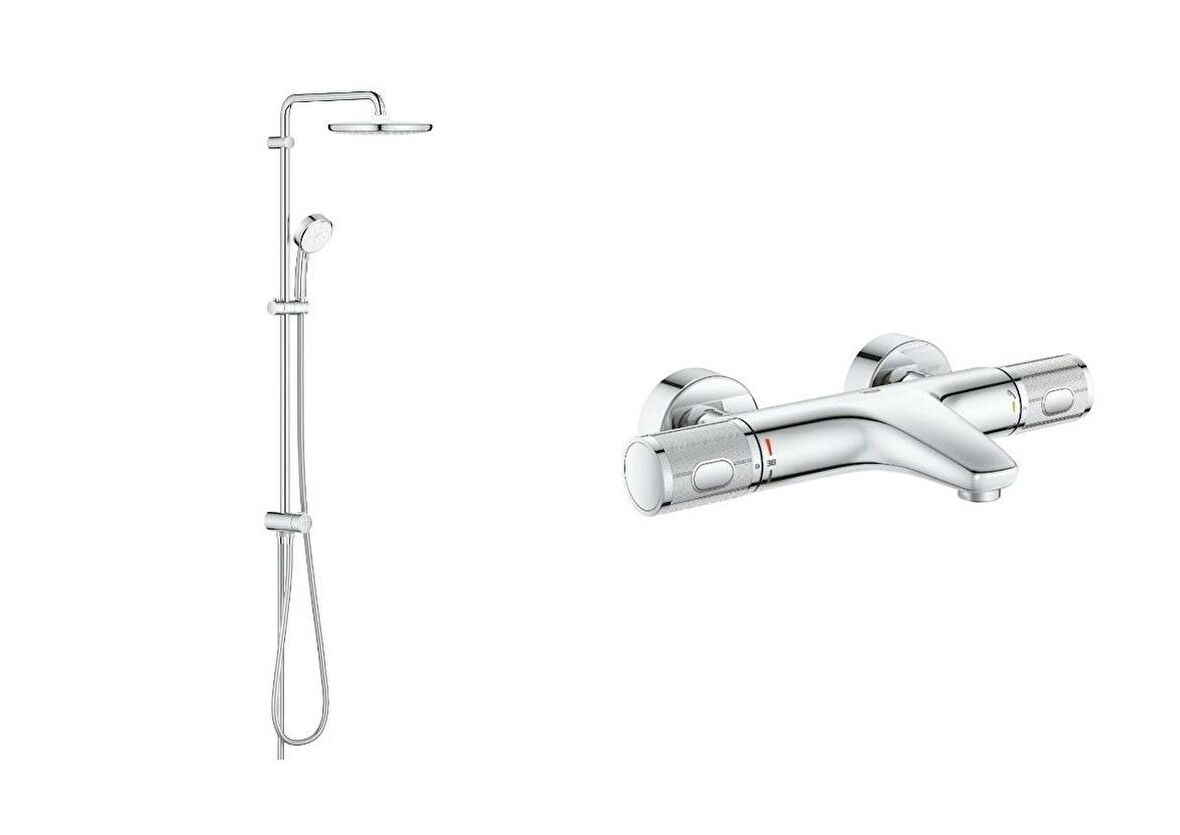 Grohe Tempesta Cosmopolitan Duş Seti (Duş kolonu + Termostatik Batarya) - 26675000SET