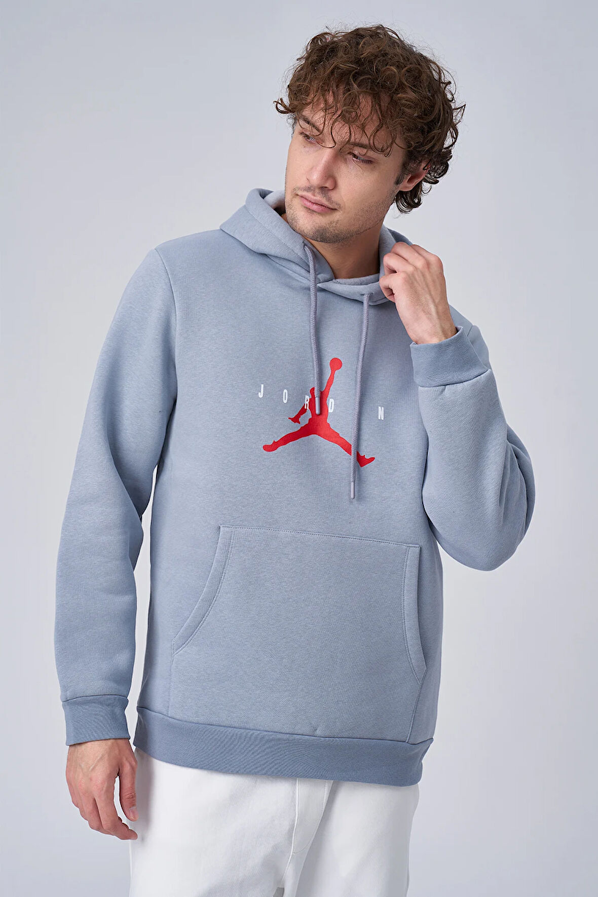 Erkek Üç İplik Jordan Baskılı Kanguru Cepli Sweatshirt