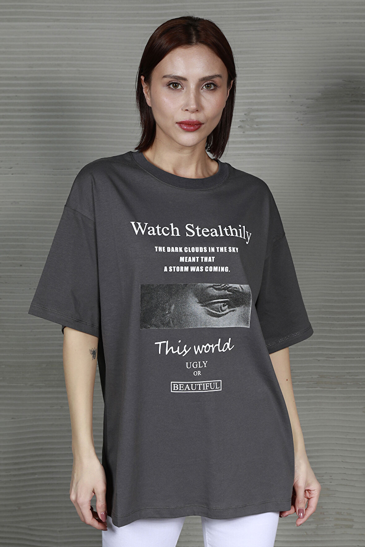 Kadın Watch Srealtily Baskılı T-Shirt