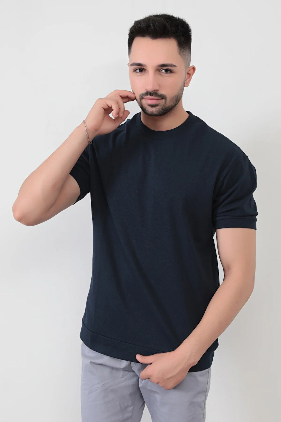 Erkek Petek SPR Manşetli T-Shirt