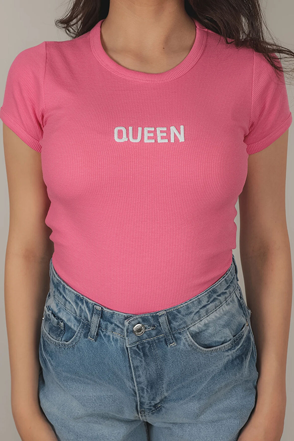 Kadın Queen Nakışlı T-Shirt