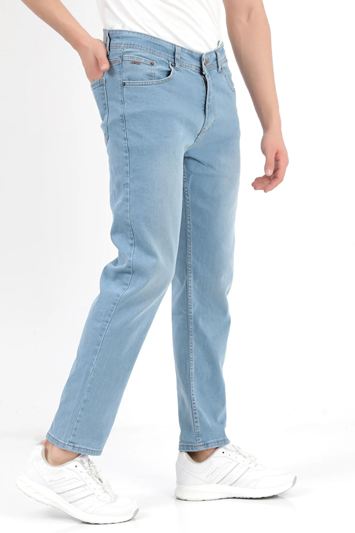 Erkek Buz Mavi Regular Fit Likralı Jean - 5129