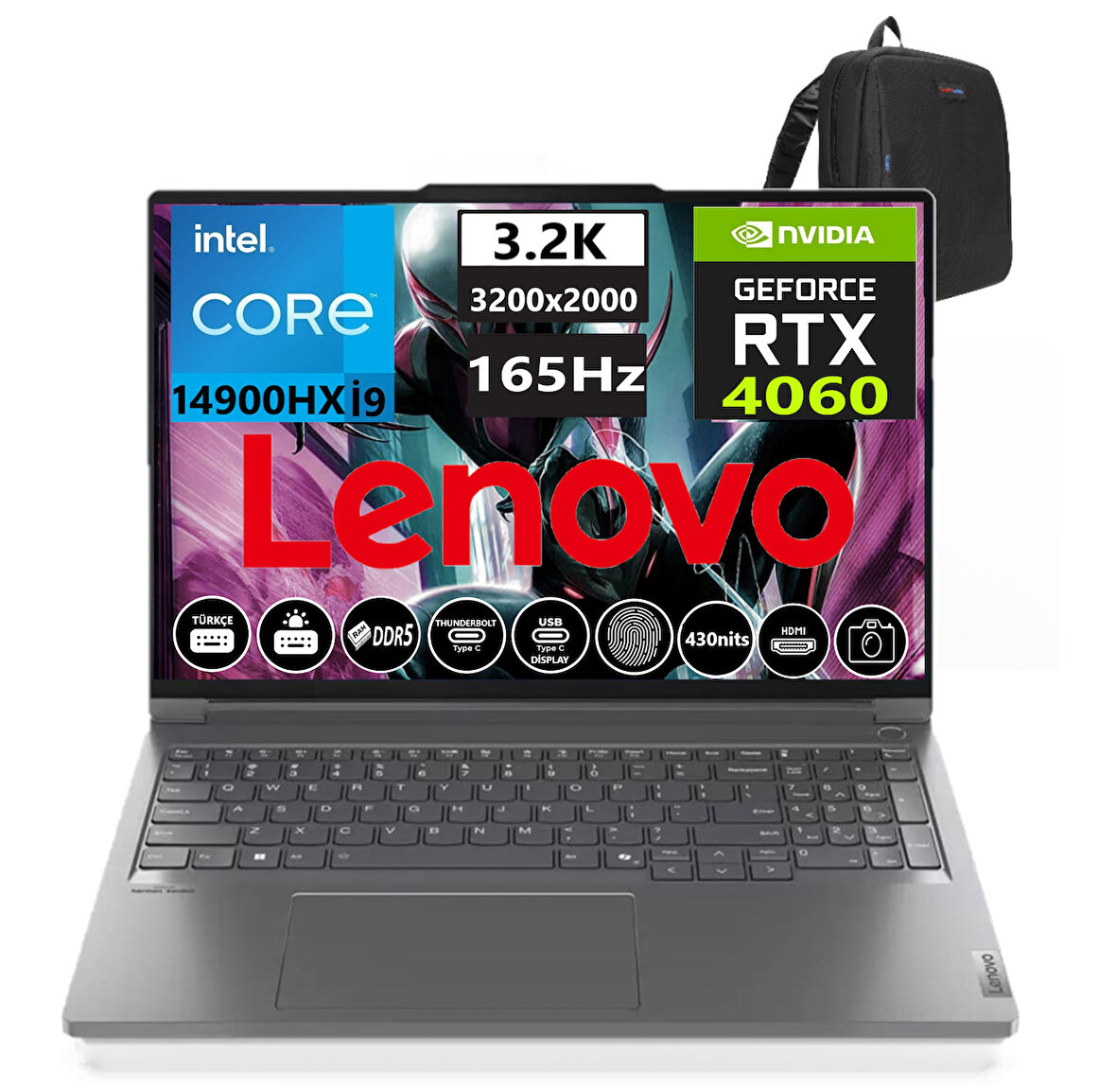 Lenovo Thinkbook Thinkbook 16P G5 Irx İ9-14900HX 64GB Ddr5 512GB SSD RTX4060 8gb 16 Inç 3.2k (3200×2000) 165Hz WINDOWS11HOME Gaming Laptop 221N50024TR025+WEBLEGELSINÇANTA