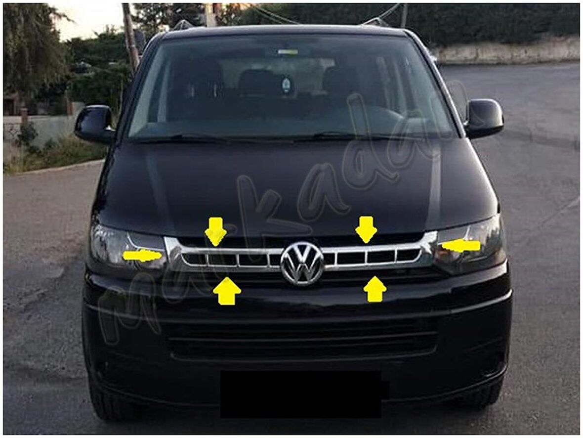 VW T5 Caravelle Krom Ön Panjur 2010-2014 2 Parça Paslanmaz Çelik