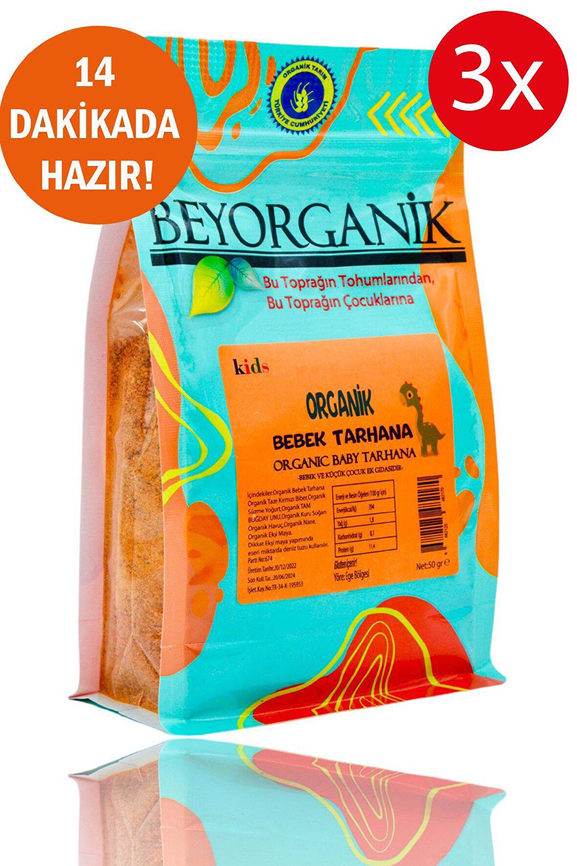 Organik Bebek Tarhanası 50gr *3'lü Set