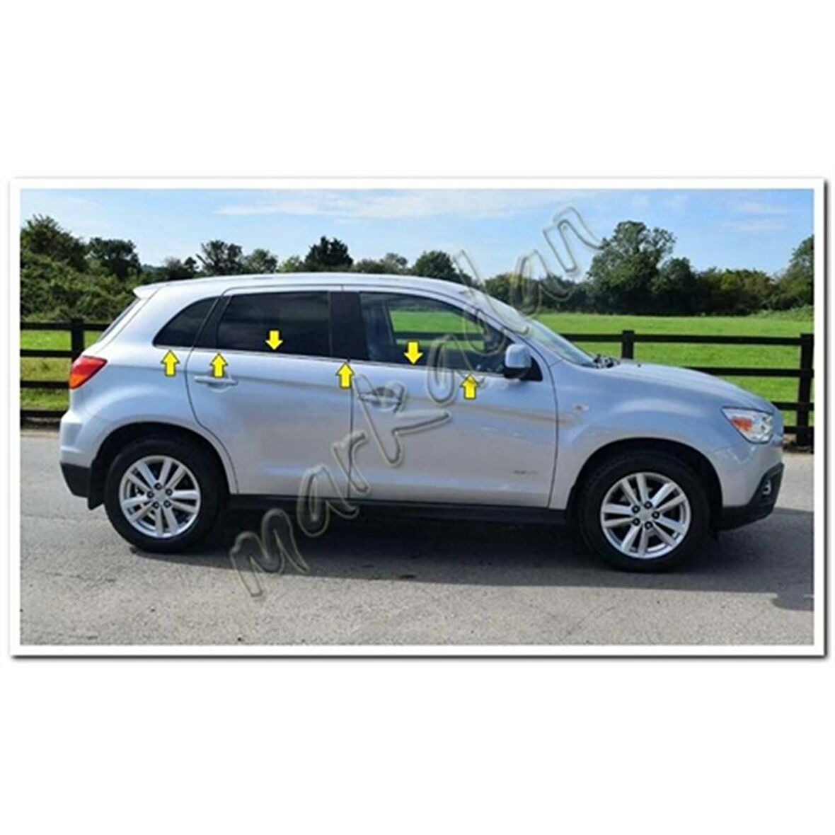 DB Chrome Mitsubishi ASX Cam Çıtası Nikelajı 2011 Sonrası 6 Parça P.Çelik