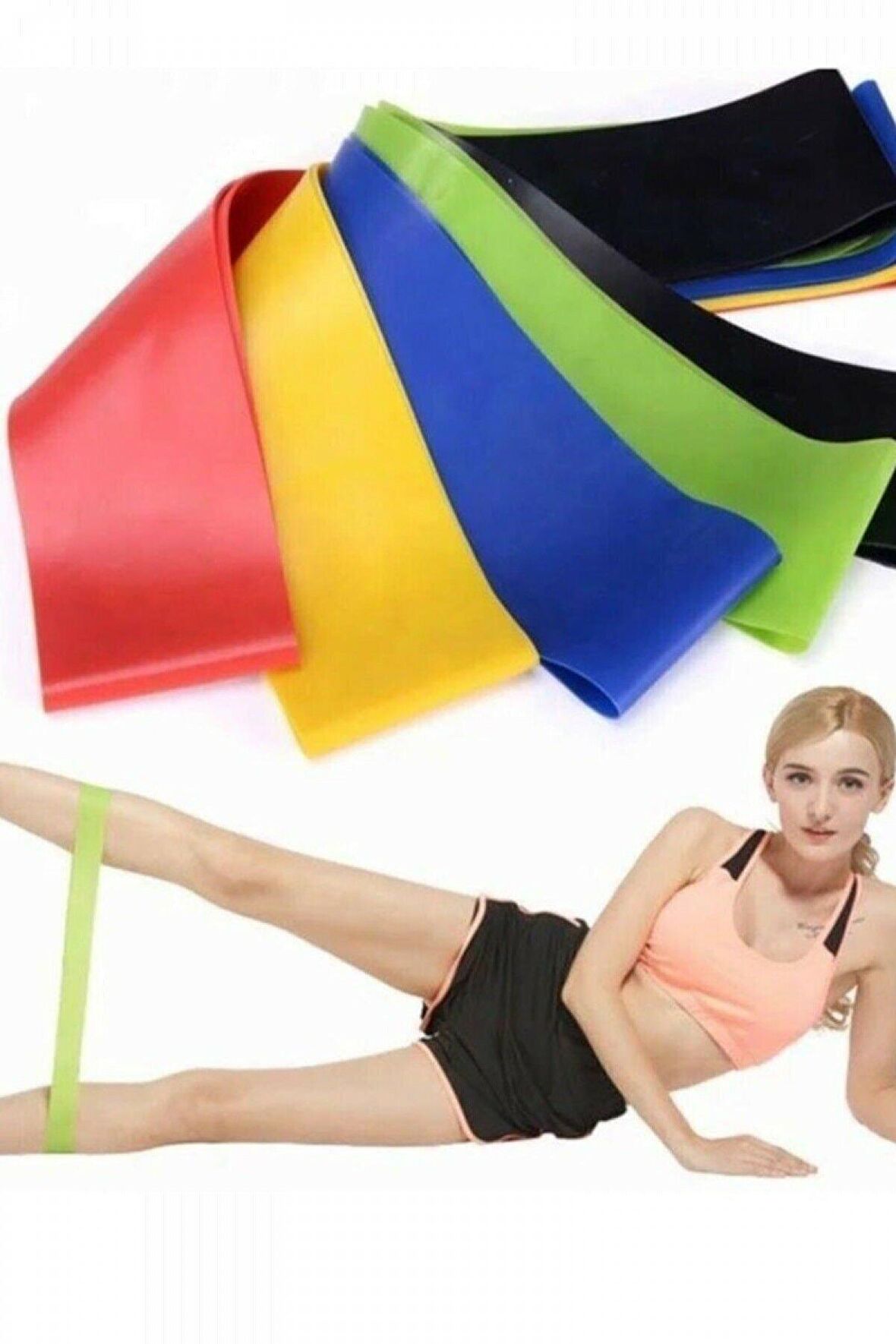 Pilates Bandı Plates Egzersiz Direnç Lastiği 5'li Set