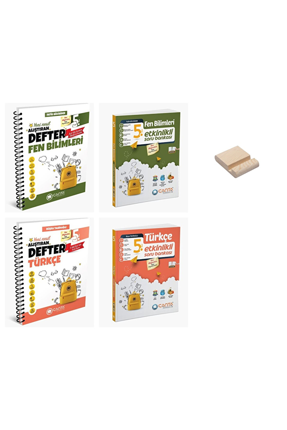 5. Sınıf Fen Türkçe Alıştıran Defter ve Etkinlikli Soru Bankası 4lü Set