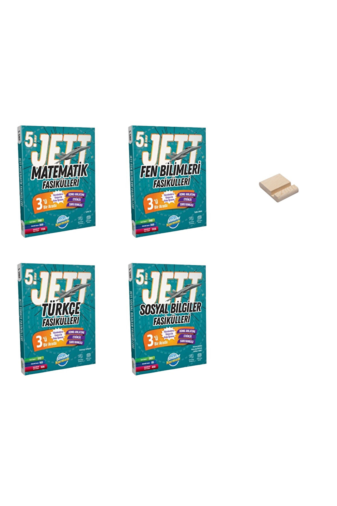5. Sınıf JETT Matematik Fen Türkçe ve Sosyal Fasikülleri 4lü Set