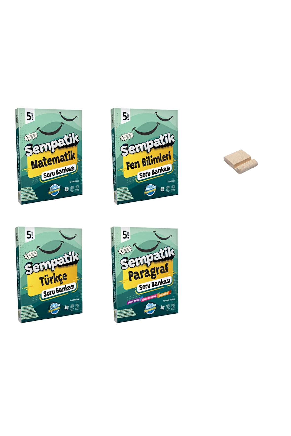 5. Sınıf Sempatik Matematik Fen Bilimleri Türkçe ve Paragraf Soru Bankası 4lü Set