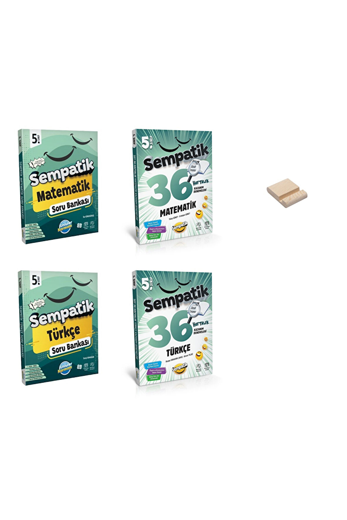 5. Sınıf Matematik ve Türkçe Sempatik Soru Bankası ve Haftalık Kazanım Denemeleri 4lü Set