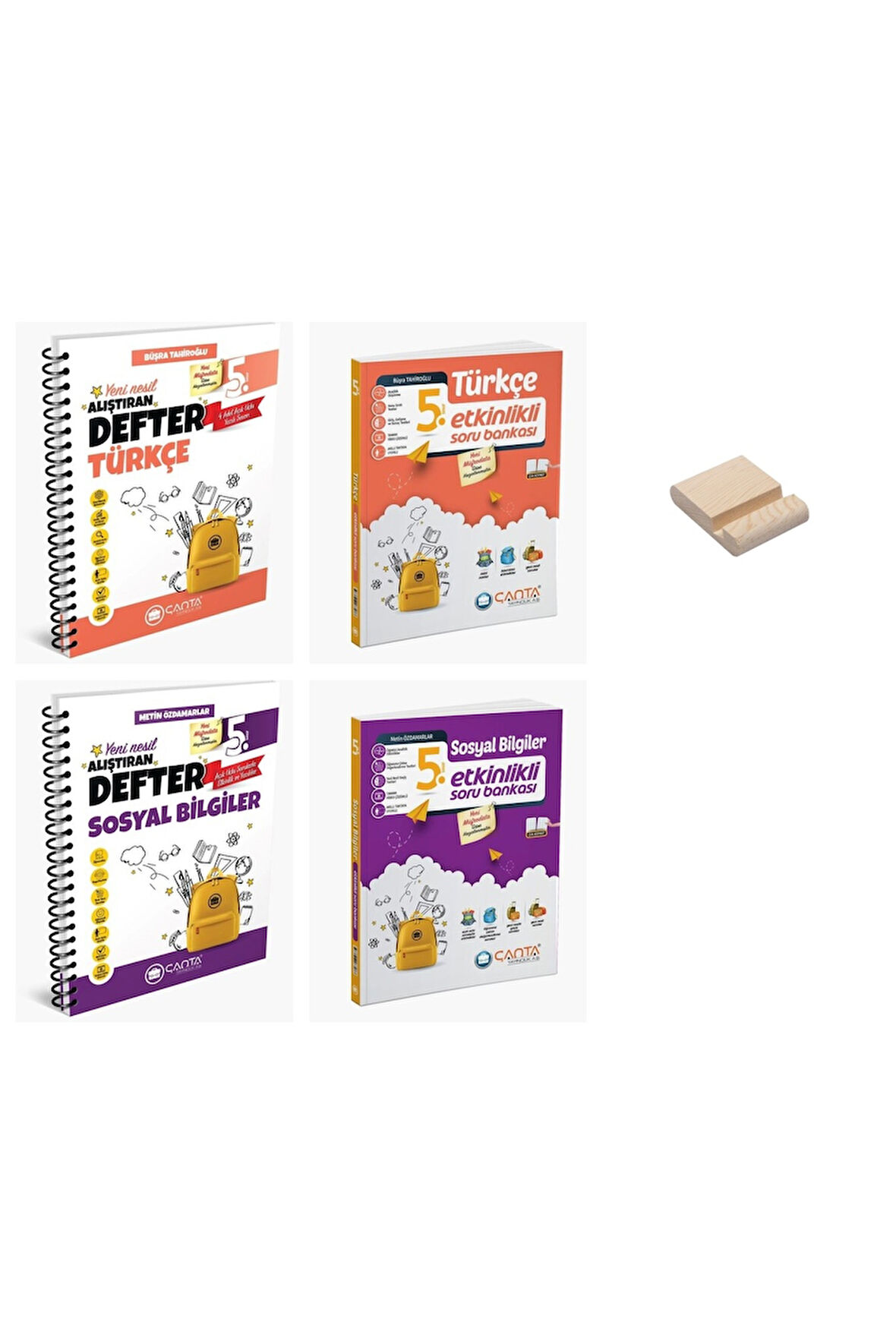 5. Sınıf Türkçe Sosyal Alıştıran Defter ve Etkinlikli Soru Bankası 4lü Set
