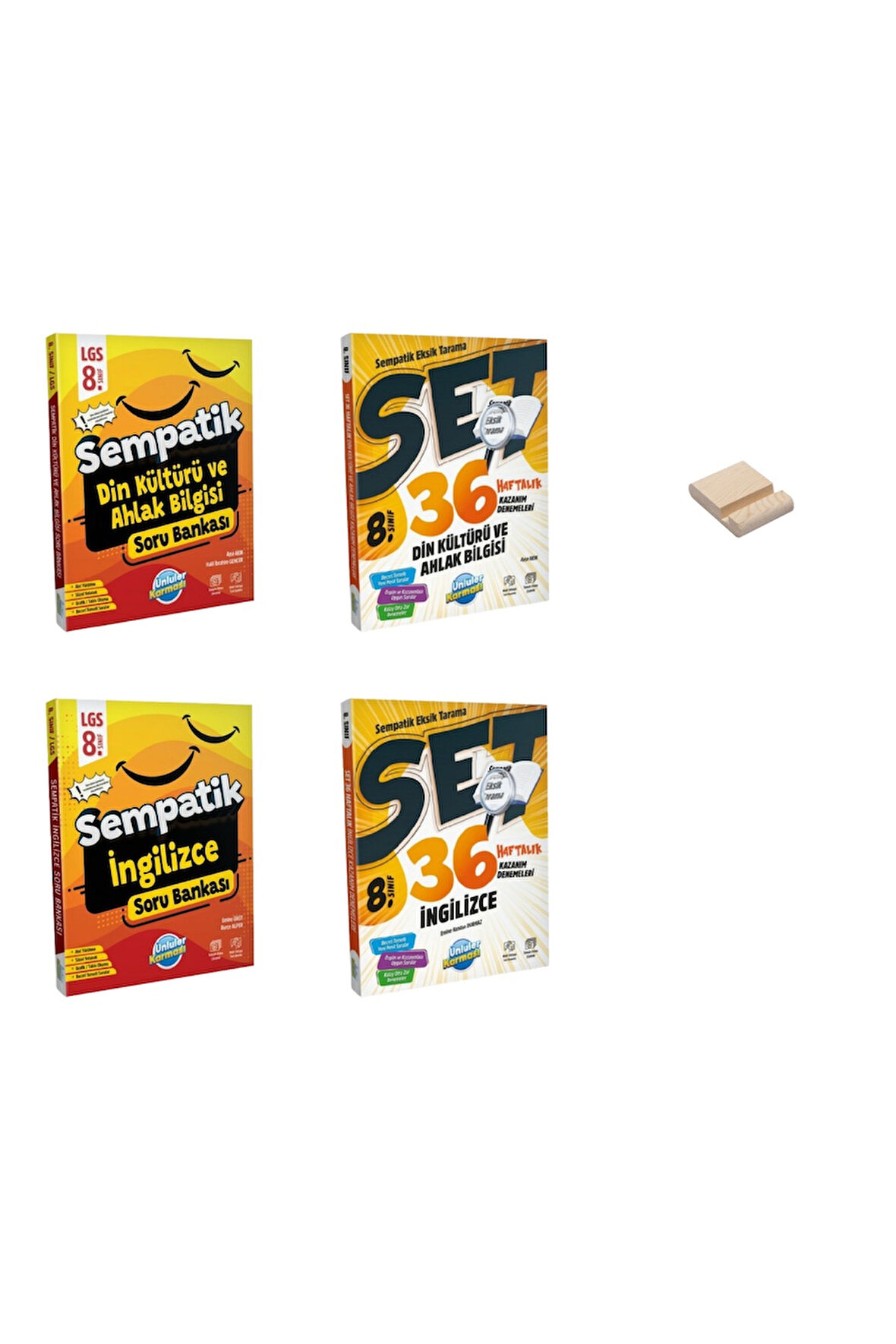 LGS 8. Sınıf Din ve İngilizce Sempatik Soru Bankası ve Haftalık Kazanım Denemeleri 4lü Set