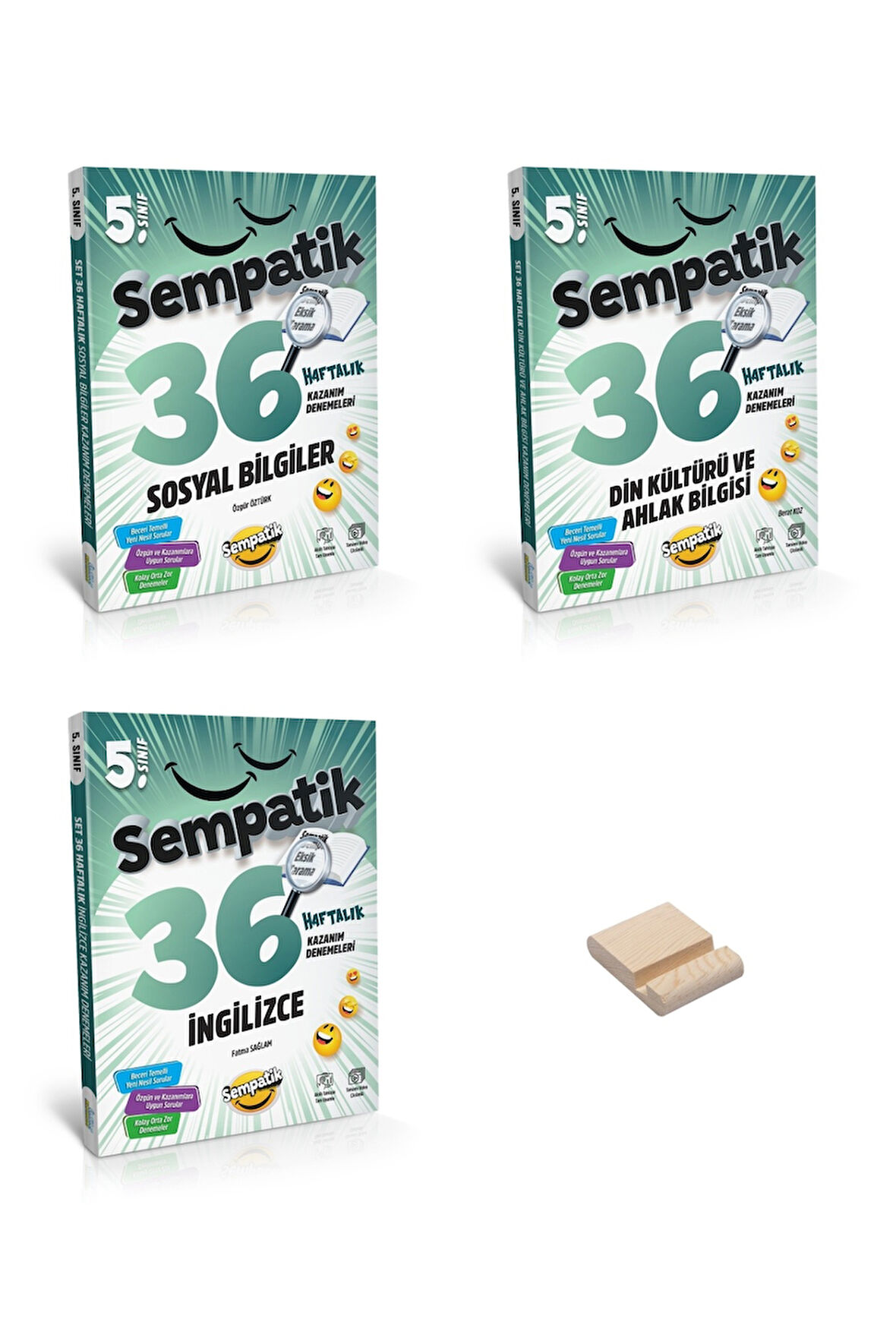 5. Sınıf Sempatik Sosyal Din ve İngilizce Kazanım Denemeleri 3lü Set