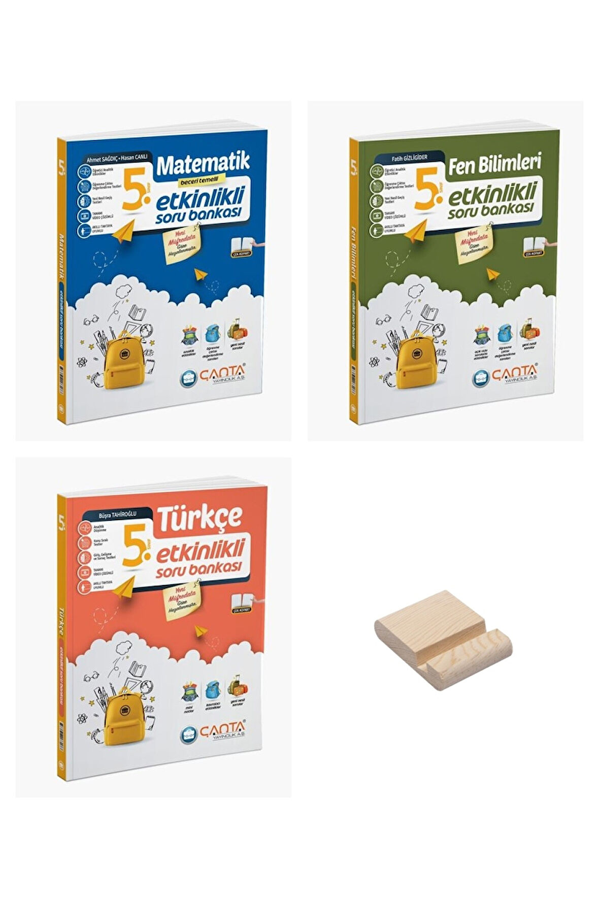 5. Sınıf Matematik Fen Bilimleri ve Türkçe Etkinlikli Soru Bankası 3lü Set