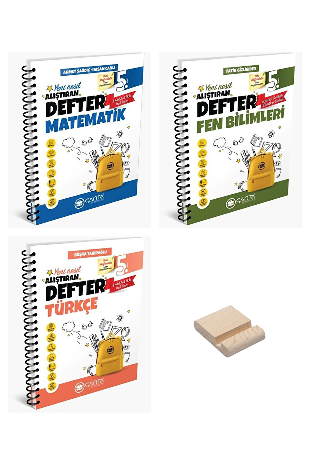 5. Sınıf Matematik Fen Bilimleri ve Türkçe Alıştıran Defter 3lü Set