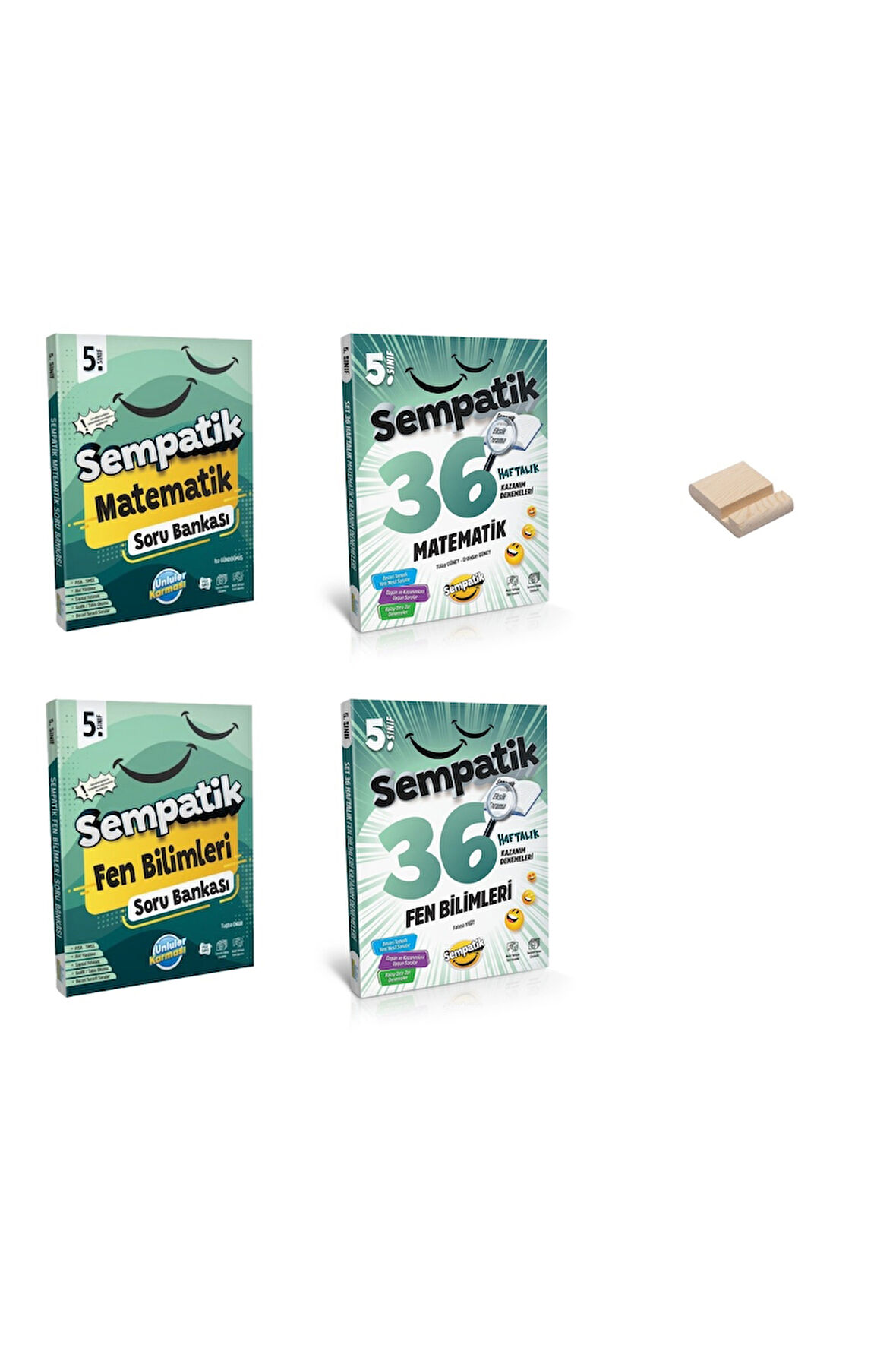 5. Sınıf Matematik ve Fen Bilimleri Sempatik Soru Bankası ve Haftalık Kazanım Denemeleri 4lü Set