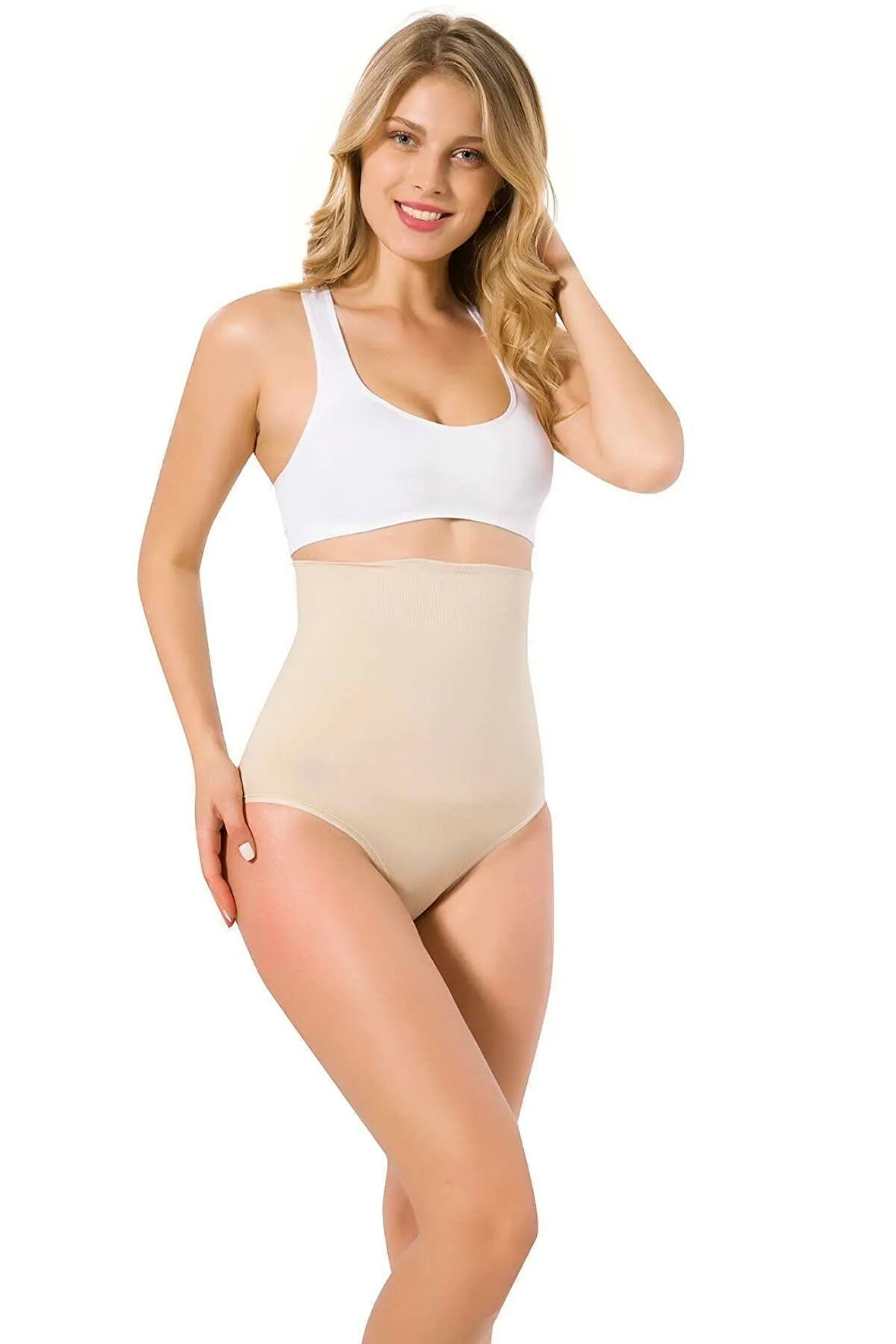 Korse Dikişsiz Yüksek Bel Double Slip Korse
