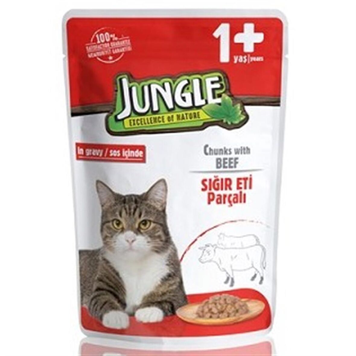 Jungle Biftekli Yetişkin Kedi Pouch 100 Gr