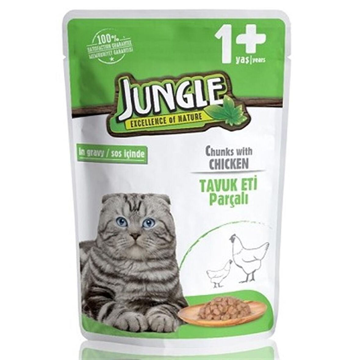 Jungle Tavuklu Yetişkin Kedi Pouch 100 Gr X 24 Adet