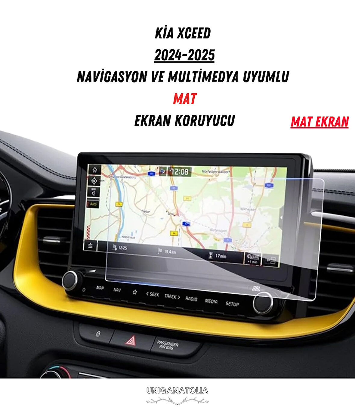 Kıa Xceed 2024-2025 Navigasyon ve Multimedya Uyumlu Mat Ekran Koruyucu