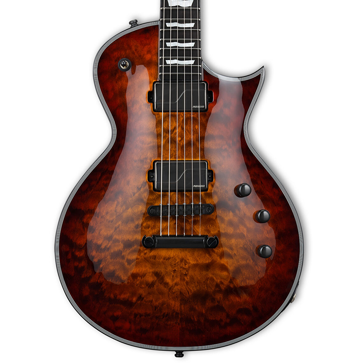 ESP E-II Eclipse Quilted Maple Tiger Eye Sunburst Elektro Gitar