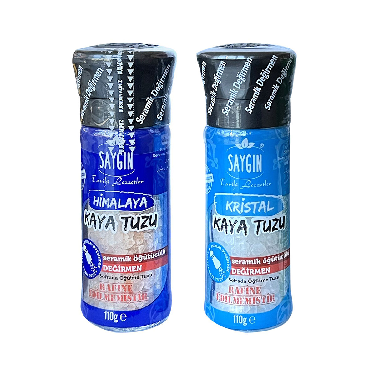 Saygın Himalaya ve Kaya Tuzu 110 gr Öğütücülü 2 li Set