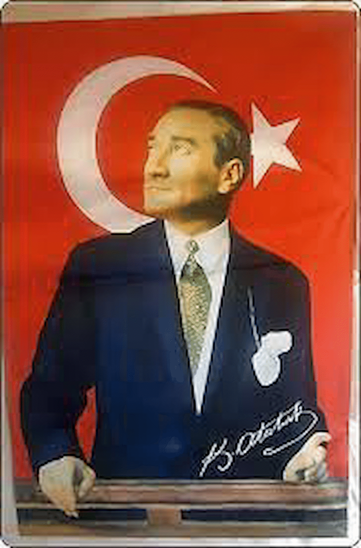 Atatürk Baskılı Türk Bayrağı Raşel Kumaş Dijital Baskı